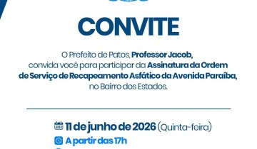 Prefeitura de Patos autoriza recapeamento da Avenida Para�ba, no Bairro dos Estados, nesta quinta (11)