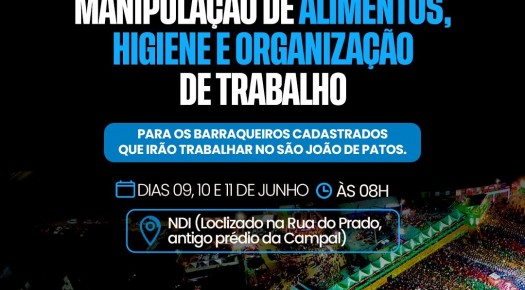 CiTI-DE e Vigil�ncia Sanit�ria promovem treinamento para barraqueiros do S�o Jo�o de Patos