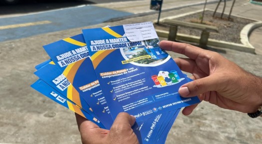 Prefeitura intensifica trabalho educativo de descarte de lixo em torno de pra�as da cidade